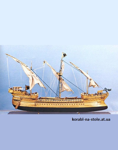 Чертёж модели Галеаса конеца (XVII век) для сборки и историческая справка