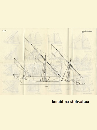 Чертёж модели Шебеки В.Мондфельд, Монография (1980) для сборки и историческая справка