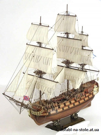 Чертёж модели Корабля Treh Hierarhov / Трех иерархов (1766) для сборки и историческая справка