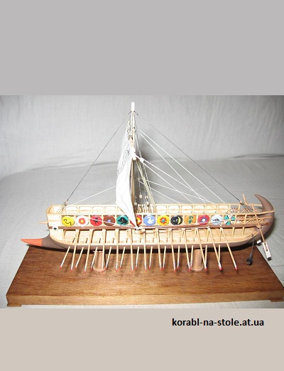 Чертёж модели Биремы Финикийской (VII в.д.н.э) для сборки и историческая справка