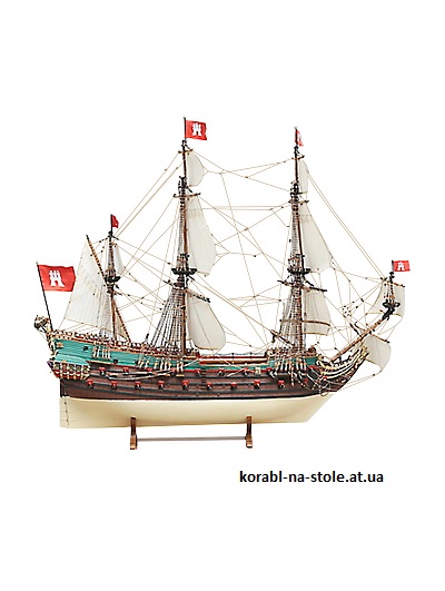 Чертёж модели Галеона Wappen Von Hamburg / Герб Гамбурга (1667) для сборки и историческая справка