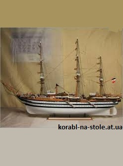 Чертёж модели учебного судна Барка Америго Веспучи (1931) для сборки и историческая справка