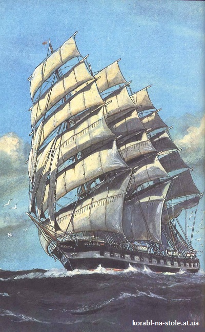 Чертёж модели Барка Товарищ (1892) для сборки и историческая справка