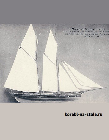 Чертёж модели шхуна-яхты Велокс / Schooner yacht VELOX (1875) для сборки и историческая справка