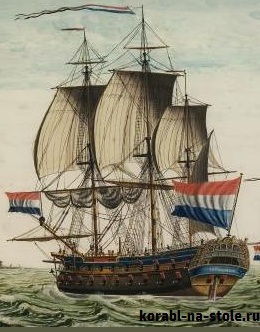 Чертёж модели Фрегата Принс Фризо / Frigate Prins Frieso (1728) для сборки и историческая справка