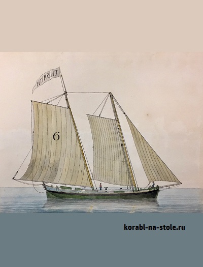 Чертёж модели Лоцманского судна Хорнет / pilot boat Hornet (1819) для сборки и историческая справка