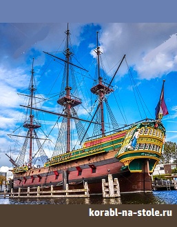 Чертёж модели Голландского Ост-Индского Галеона / east Indiaman dutch (1730) для сборки и историческая справка