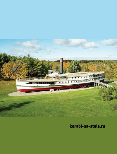Чертёж модели Боковое-колёсного пароход-парома Тикондерога / Side-wheel steamer ferry TICONDEROGA для сборки и историческая справка
