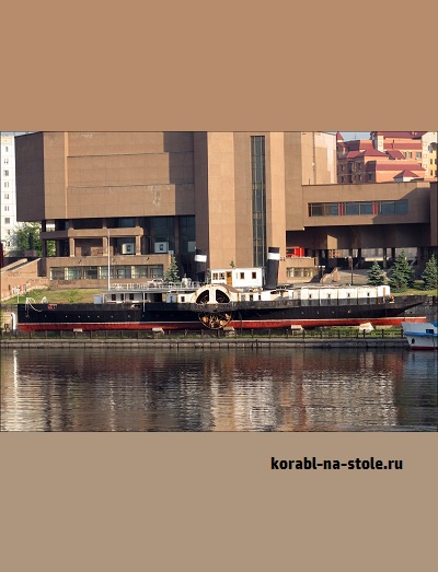 Чертёж модели Бокового колесного пароходного судна Св. Николай / Side-wheel steamer Sv Nikolai (1887) для сборки и историческая справка