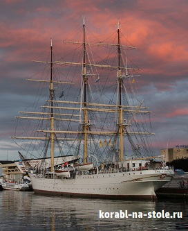Чертёж модели Учебного барка Дар Поморжа / Training ship SSS Dar Pomorza (1909) для сборки и историческая справка