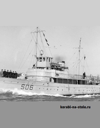 Чертёж модели Вспомогательного судна ВМС США / missionboat USS HUSKY для сборки и историческая справка