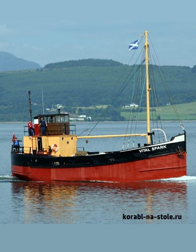 Чертёж модели парового грузового паффера / Steam puffer CLYDE для сборки и историческая справка