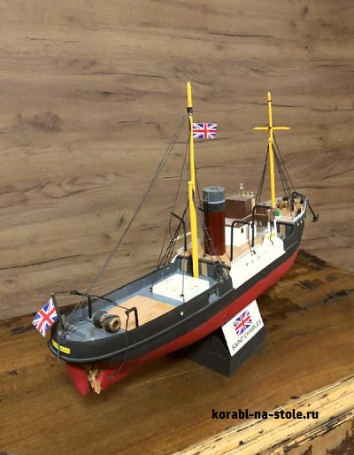 Чертёж модели Пароходного буксира Сент-Чарльз / Steam Tugboat Saint Charles (1920) для сборки и историческая справка