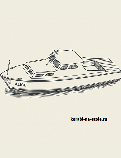 Чертёж модели Катер-каюты Алиса / cabinboat ALICE для сборки и историческая справка
