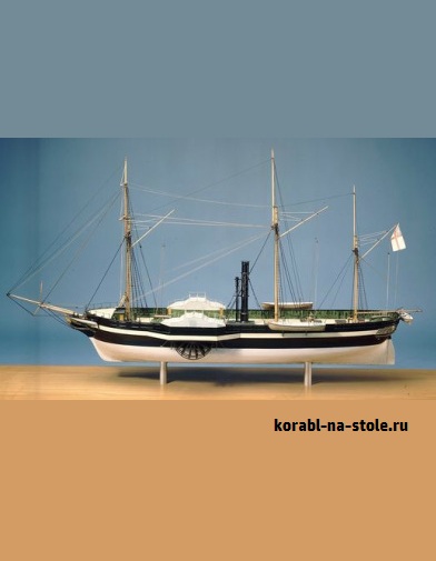Чертёж модели Парусно-парового фрегата Медея / Sailing-steamer war frigate HMS MEDEA (1833) для сборки и историческая справка