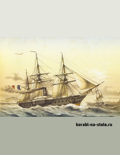 Чертёж модели Военно парусно-парового фрегата 3-го ранга «Декарт / Sailing-steamer war frigate 3rd rate DESCARTES (1840)