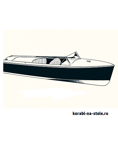 Чертёж модели Катер-рунэбаута с V-образным днищем, №341 / runaboat V-bottom no.341 для сборки и историческая справка