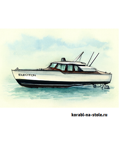 Чертёж модели Моторного крейсера Электрон / motorcruiser ELECTRON для сборки и историческая справка