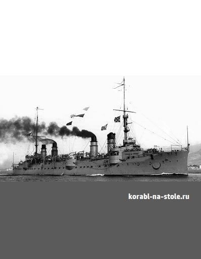 Чертёж модели Парового крейсера Жюрьен де ла Гравьер / steam cruiser JURIEN de la GRAVIERE (1899) для сборки и историческая справка