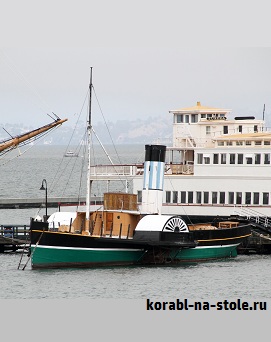 Чертёж модели Буксир-парохода бокового колесного типа Эпплтон Холл / Steam Tugboat Sidewheel EPPLETON HALL (1914)