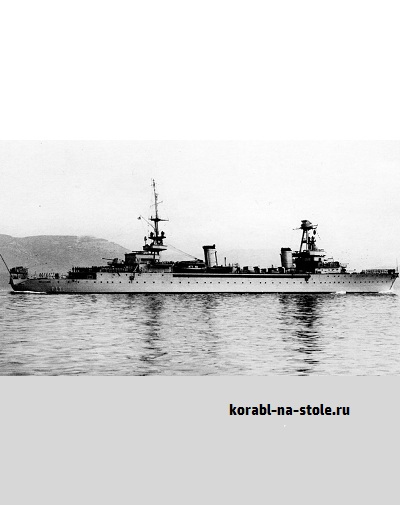 Чертёж модели Минного крейсера Плутон / Fast cruiser minelaying PLUTON (1929) для сборки и историческая справка