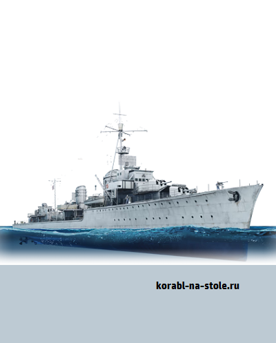 Чертёж модели Эсминца Z22 40 / Destroyer Z22 40 (1936) для сборки и историческая справка