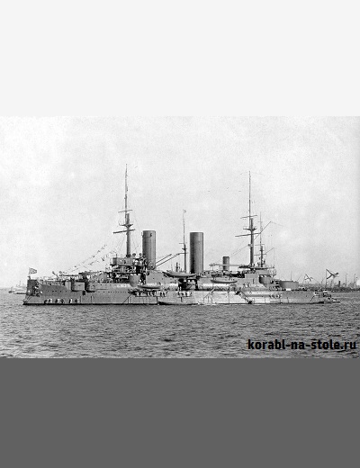 Чертёж модели Эскадренного броненосца Слава / Battleship pre dreadnought Slava (1905) для сборки и историческая справка