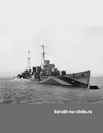 Чертёж модели Лёгкий крейсер Дели / Light cruiser HMS Delhi (1919) для сборки и историческая справка