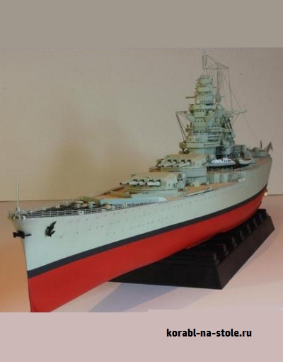 Чертёж модели Линкора Ришельё / Battleship Richelieu (1939) для сборки и историческая справка