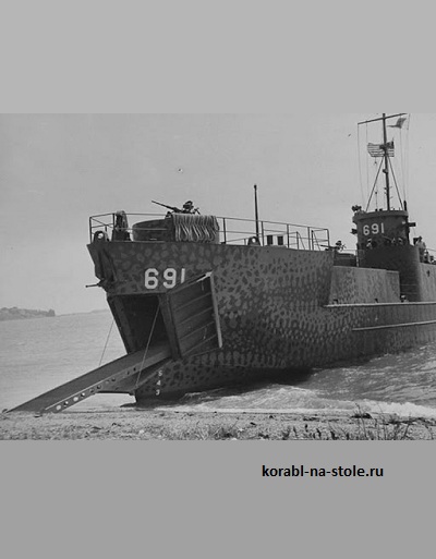 Чертёж модели Десантного катера / Landing craft (1943) для сборки и историческая справка