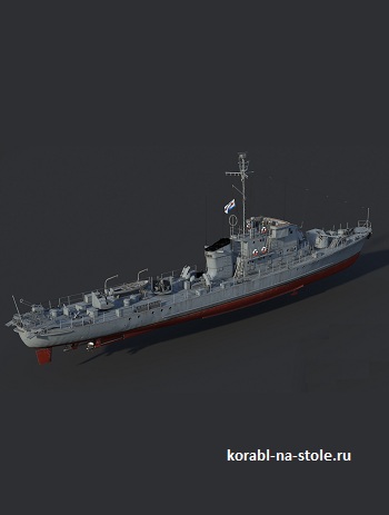 Чертёж модели Крупного охотника проекта 122-б / Large hunter project 122b (1954) для сборки и историческая справка