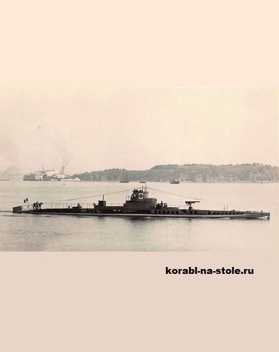 Чертёж модели Подводной лодки Кюри / Submarine Curie (1913) для сборки и историческая справка