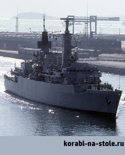 Чертёж модели Фрегата Бриллиант / Frigate HMS Brilliant F90 (1981) для сборки и историческая справка