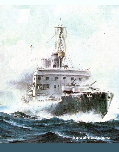 Чертёж модели Ледокола Микоян / Icebreaker Mikojan (1941) для сборки и историческая справка