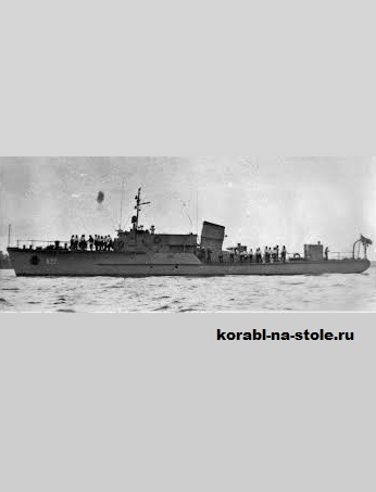 Чертёж модели Тральщик проекта 255К / Minesweeper Project 255K (1946-1953) для сборки и историческая справка