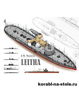 Чертёж модели монитора Лайта / monitor LAJTA (1872) для сборки и историческая справка