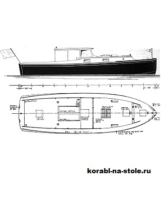 Чертёж модели Моторной яхты Салмини 39 / motorcruiser SALIMINI 39 своими руками