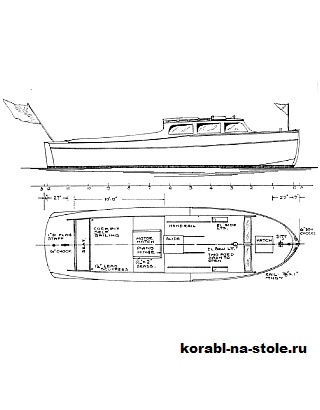 Чертёж модели Моторной яхты Флай Евей 39 / motorcruiser FLY AWAY 39 своими руками