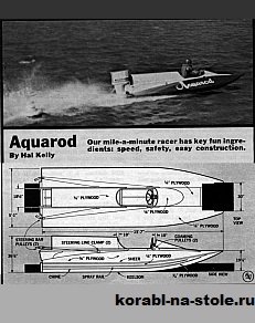 Чертёж модели Моторной лодки Кварод 16 / hydroboat AQUAROD 16 своими руками