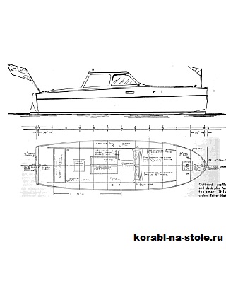 Чертёж модели Моторной яхты Таттер 31 / motorcruiser TATTER HAT 31 своими руками