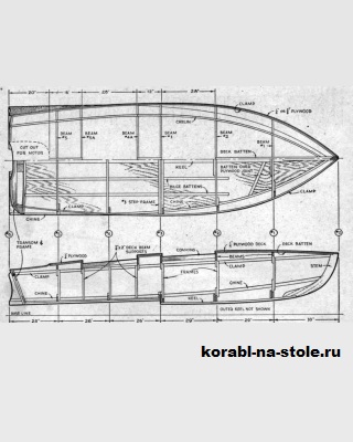 Чертёж модели Моторной лодки Фаерфлай 14 / hydroboat FIREFLY 14 своими руками