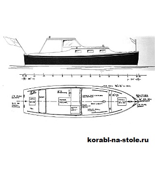 Чертёж модели Моторной яхты Вадер 26 / motorcruiser WADER 26 своими руками