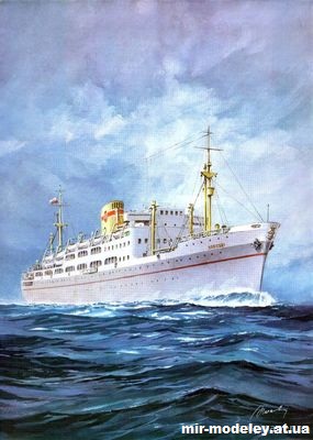 Пассажирский теплоход Sobieski из бумаги