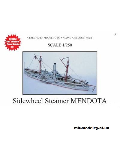 Монитор USS Mendota Sidewheel Steamer (Magnus Mörck 01) [Models n' Moore] из бумаги