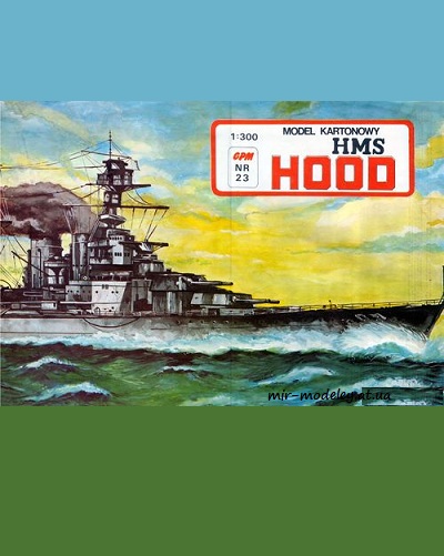 Brytyjski Krazownik Liniowy HMS 'Hood' (GPM 023, 2-е издание) из бумаги