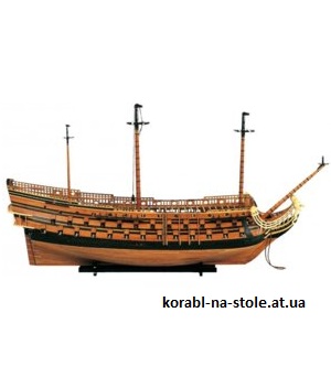 Чертёж модели Корабля Le Vaisseau trois-ponts du chevalier de Tourville / Трёхпалубный корабль рыцаря де Турвиля (1680) для сборки и историч