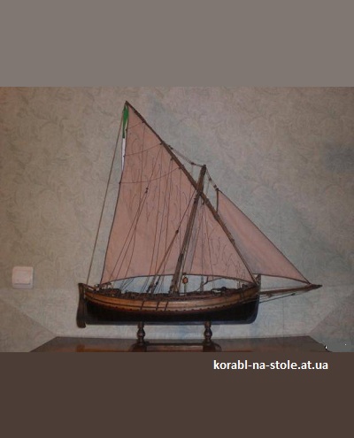 Чертёж модели традиционного средиземноморского парусного судна Leudo / Леудо (XVI–XX) для сборки и историческая справка