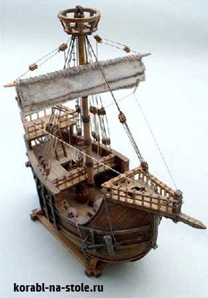Чертёж модели Когг Nao de Mataro / Матаро (1450) для сборки и историческая справка
