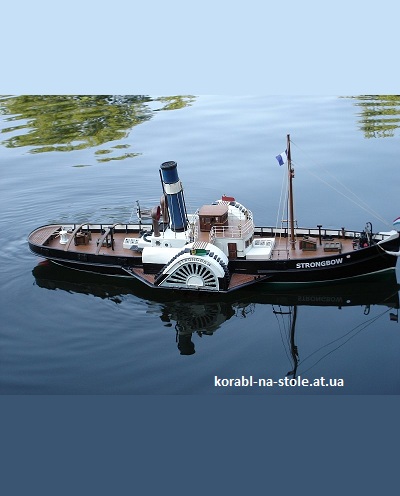 Чертёж модели Колесного парового буксира Strongbow / Стронгбоу (1927) для сборки и историческая справка