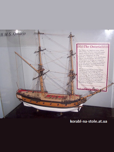 Чертёж модели Корабля snow Ontario / Онтарио (1780) для сборки и историческая справка